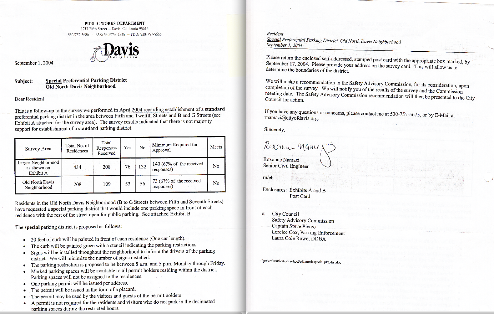 Survey Form Dated Sept. 1. 2004 Survey Form Dated Sept. 1. 2004