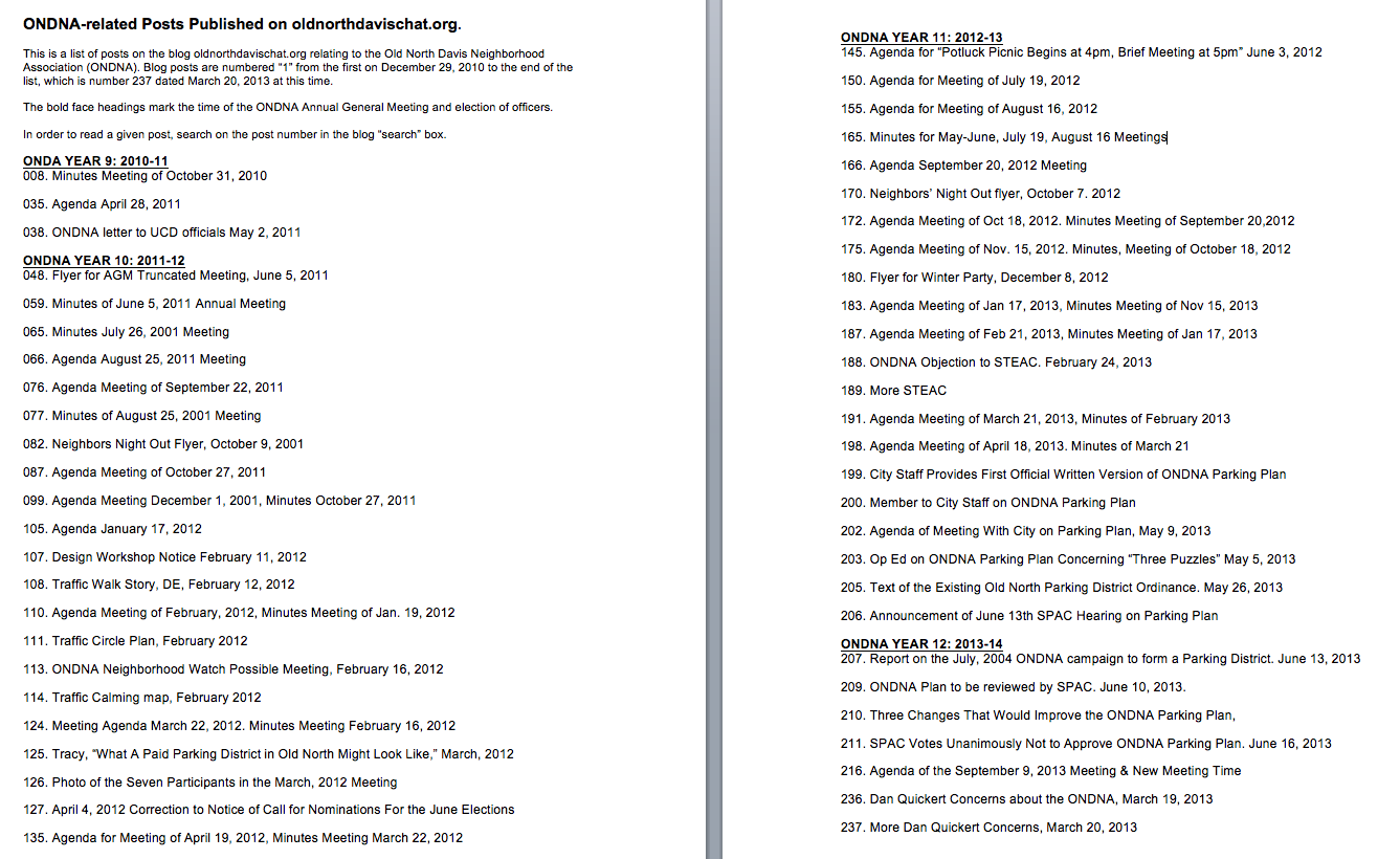 Addendum: List of ONDNA-related Posts Published on oldnorthdavischat.org Addendum: List of ONDNA-related Posts Published on oldnorthdavischat.org