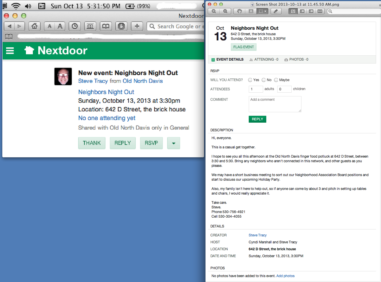 October 13 (Sunday). Day of the City of Davis "Neighbors Night Out." NextDoor Notice of the Event October 13 (Sunday). Day of the City of Davis "Neighbors Night Out." NextDoor Notice of the Event